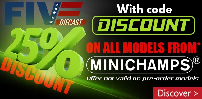 Сэкономьте 25% на ВСЕХ моделях Minichamps FiveDiecast.com!