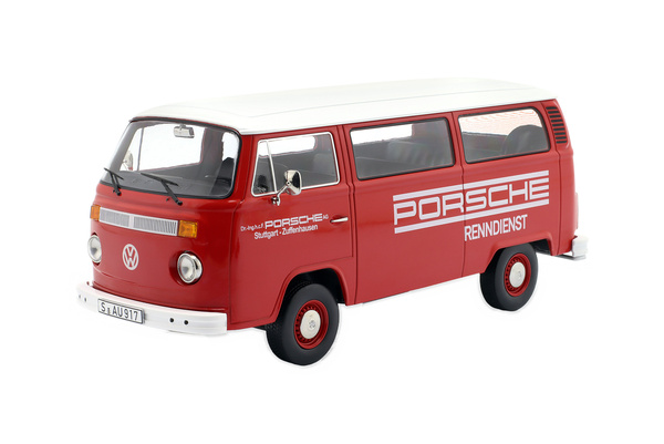 VW T2B BUS PORSCHE RENNDIENST 1972 RED WHITE