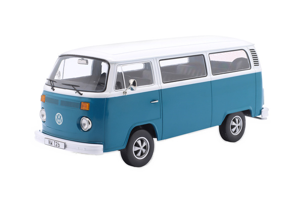 VW T2B BUS WITH FUCHS RIMS 1972 BLUE WHITE