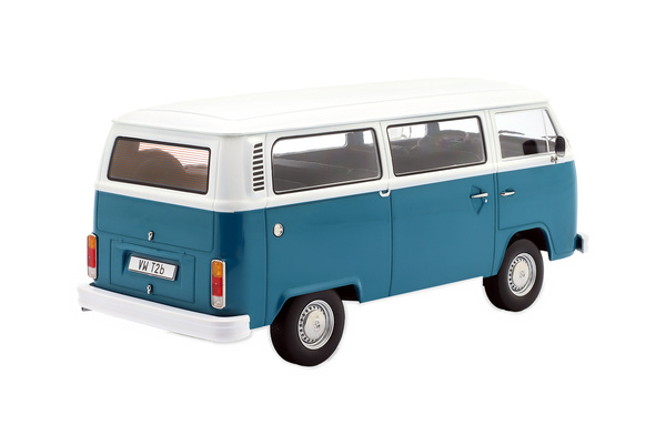 VW T2B BUS 1972 BLUE WHITE