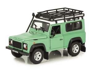 LAND ROVER DEFENDER OFF ROAD С ВЕРХНИМ БАГАЖНИКОМ, ЗЕЛЕНЫЙ С БЕЛЫМ