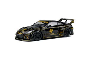 NISSAN GTR-R (R35) С LIBERTY WALK BODY KIT JOHN PLAYER SPECIAL 2016 / НИССАН ГТ-Р 35 ЧЕРНЫЙ/ЗОЛОТИСТЫЙ