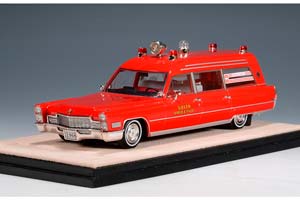 CADILLAC MILLER-METEOR AMBULANCE "NORTH AMBULANCE" 1968 RED