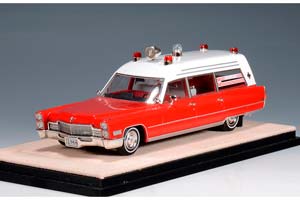 CADILLAC MILLER-METEOR AMBULANCE 1968 RED/WHITE