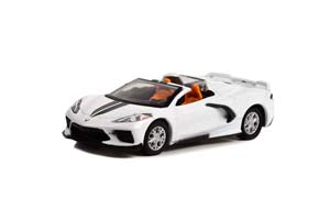CHEVROLET CORVETTE C8 STINGRAY CONVERTIBLE (LOT #1275) 2020 ARCTIC WHITE (ДЛИНА МОДЕЛИ 6-10 СМ)