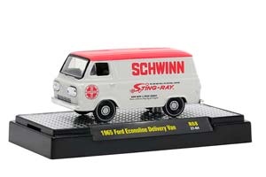 FORD ECONOLINE DELIVERY VAN SCHWINN 1965 CREAM/RED TOP / ФОРД ECONOLINE DELIVERY VAN SCHWINN 1965 КРЕМОВЫЙ/КРАСНЫЙ ТОП (ДЛИНА МОДЕЛИ 6-10 СМ)