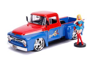 FORD F-100 TRUCK 1952 КРАСНЫЙ С СИНИМ, С ФИГУРКОЙ СУПЕРГЕРЛ