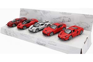 FERRARI 5-PACK -- 488 GTB / ENZO / 488 PISTA / LAFERRARI / F12 BERLINETTA НАБОР ИЗ 5-ТИ МОДЕЛЕЙ (ДЛИНА МОДЕЛИ 3-5 СМ)