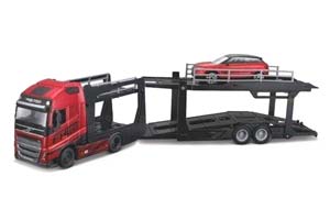 VOLVO FH16 GL 750 XXL / ВОЛЬВО С ПРИЦЕПОМ-АВТОВОЗОМ И RANGE ROVER EVOQUE 2020 КРАСНЫЙ/УКРАШЕННЫЙ