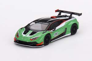 LAMBORGHINI HURACAN GT3 EVO2 PRESENTATION 2023 GREEN (ДЛИНА МОДЕЛИ 6-10 СМ)