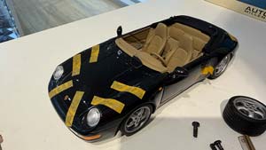 PORSCHE  911 993 CABRIOLET 1993 BLACK (БРАК! ПОВРЕДИЛАСЬ ПРИ ДОСТАВКЕ)