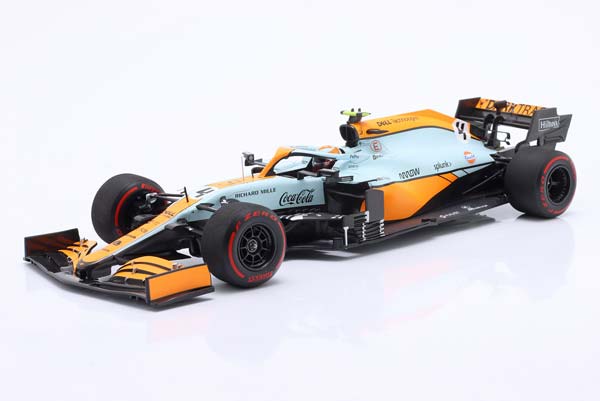 MCLAREN GULF MCL35M LANDO NORRIS #4 3RD MONACO GP 2021 / МАКЛАРЕН  ЛАНДО НОРРИС ГРАНПРИ МОНАКО ОЧЕНЬ РЕДКАЯ! ТИРАЖ 777 ЭКЗЕМПЛЯРОВ