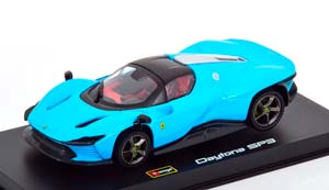 FERRARI DAYTONA SP3 CLOSED ROOF 2022 - CON VETRINA - WITH SHOWCASE, BABY BLUE