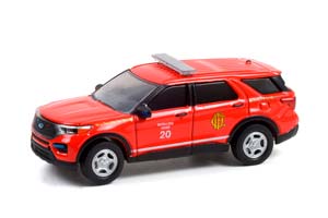FORD POLICE INTERCEPTOR UTILITY CHICAGO ILLINOIS FIRE DEPARTMENT BATTALION CHIEF (ПОЖАРНЫЙ)  2020 (ДЛИНА МОДЕЛИ 6-10 СМ)