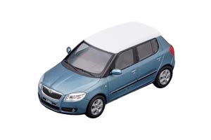 SKODA FABIA II 2007 SATIN GRAY METALLIC WITH WHITE ROOF / SKODA FABIA II 2007 АТЛАСНЫЙ СЕРЫЙ МЕТАЛЛИК С БЕЛОЙ КРЫШЕЙ