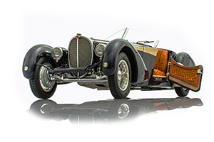 BUGATTI 57 SC CORSICA ROADSTER AWARD WINNING VERSION 1938 BLUE (WITH CROCODILE SEATS) / БУГАТТИ КОРСИКА СИДЕНИЯ ИЗ КОЖИ КРОКОДИЛА