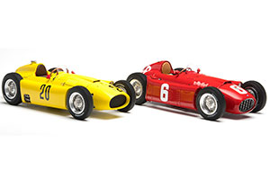FERRARI D50 YELLOW GP BELGIUM #20 A. PILETTE 1956 + LANCIA D50 RED GP TURIN #6 ASCARI LIMITED EDITION 1000 PCS.