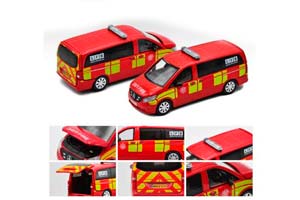 MERCEDES-BENZ VITO UK FIRE COMMAND VEHICLE, RED (ДЛИНА МОДЕЛИ 6-10 СМ)
