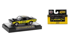PLYMOUTH BARRACUDA HEMI SUPER STOCK (1968), BLACK/YELLOW (ДЛИНА МОДЕЛИ 6-10 СМ)