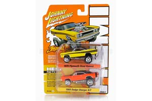 PLYMOUTH SET 2X DRAGSTER ROAD RUNNER (1970) + DODGE CHARGER R/T (1969), YELLOW BLACK ORANGE (ДЛИНА МОДЕЛИ 6-10 СМ)