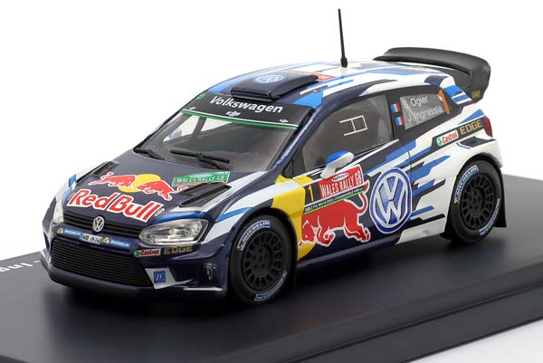 VW VOLKSWAGEN POLO R WRC TEAM VOLKSWAGEN MOTORSPORT RED BULL N1 WINNER RALLY WALES GB (2016) S.OGIER - J.INGRASSIA, BLUE WHITE YELLOW