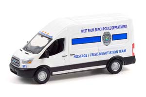 FORD TRANSIT LWB HIGH ROOF "WEST PALM BEACH, FLORIDA POLICE DEPARTMENT HOSTAGE/CRISIS NEGOTIATION TEAM" 2020 (ДЛИНА МОДЕЛИ 6-10 СМ)