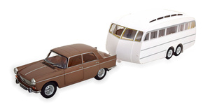 PEUGEOT 404 WITH HENON CAMPING TRAILER 1965 BROWNMETALLIC WHITE
