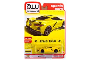 CHEVROLET CORVETTE C8 COUPE (2020), YELLOW (ДЛИНА МОДЕЛИ 6-10 СМ)