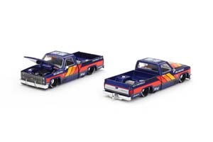 CHEVROLET SILVERADO KAIDO WORKS V2 PICKUP TRUCK BLUE (ДЛИНА МОДЕЛИ 6-10 СМ)