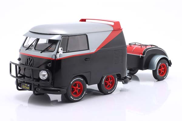 VW VOLKSWAGEN T1 KOOL COMBI A-TEAM 2024 BLACK GREY METALLIC/RED