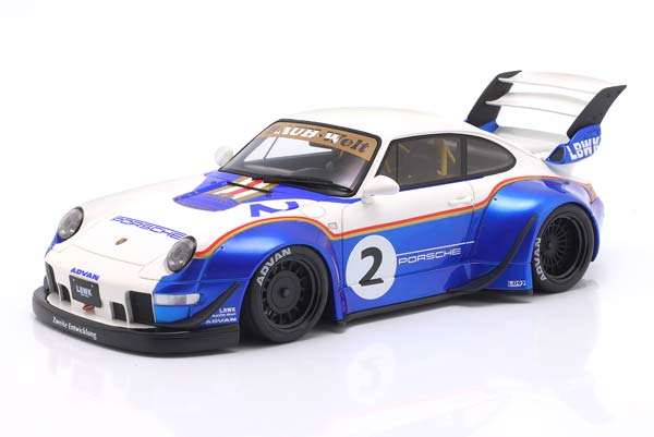 PORSCHE 911 (993) RWB X LIBERTY WALK ROTHMANS 2023 BLUE METALLIC/WHITE