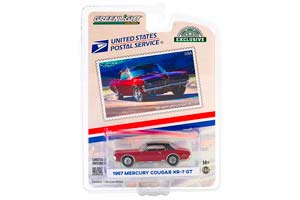 MERCURY COUGAR XR-7 GT "UNITED STATES POSTAL SERVICE (USPS)" 1967 RED/BLACK (ДЛИНА МОДЕЛИ 6-10 СМ)
