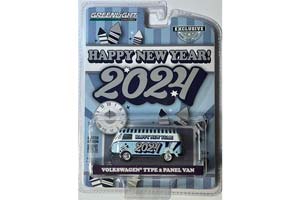 VW VOLKSWAGEN T1 VAN "NEW YEAR 2024" (ДЛИНА МОДЕЛИ 6-10 СМ)