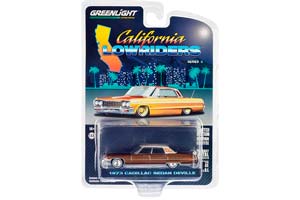 CADILLAC SEDAN DEVILLE 1973 DARK BROWN METALLIC/LIGHT BROWN PINSTRIPES (ДЛИНА МОДЕЛИ 6-10 СМ)