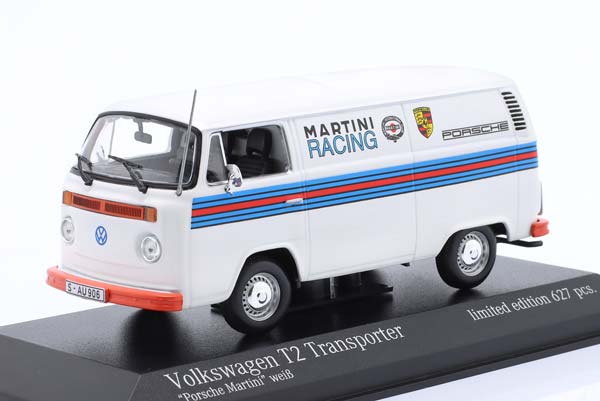 VW VOLKSWAGEN T2 KASTEN MARTINI PORSCHE RENNDIENST 1972 WHITE