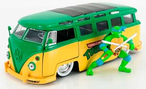 VW VOLKSWAGEN T1 MINIBUS 1962 - TMNT LEONARDO NINJA TURTLES - TARTARUGHE NINJA, YELLOW GREEN