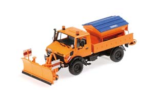 MERCEDES UNIMOG 1300L TIPPER TRUCK WITH SNOW PLOW 1976 ORANGE LIMITED EDITION 1008 PCS