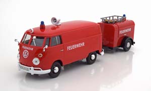 VW VOLKSWAGEN BULLI T1 MIT ANHÄNGER FIRE ENGINE