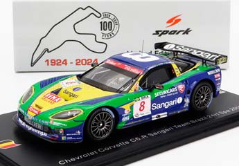 CHEVROLET CORVETTE C6.R Z06 TEAM SANGARI BRAZIL #8 24H SPA (2009) ENRIQUE BERNOLDI - XAVIER MAASSEN - ROBERTO STREIT, BLUE GREEN YELLOW