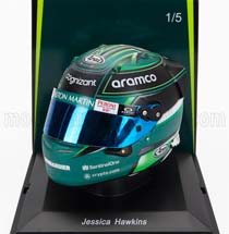 МОДЕЛЬ ШЛЕМА BELL F1 ASTON MARTIN AMR23 TEAM ARAMCO COGNIZANT #0 F1 TEST (2023) JESSICA HAWKINS, GREEN