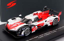 TOYOTA GR010 3.5L V6 TWIN TURBO HYBRID TEAM GAZOO RACING N8 2ND 24H LE MANS (2021) S.BUEMI - N.NAKAJIMA - B.HARTLEY, WHITE RED (ДЛИНА МОДЕЛИ 3-5 СМ)