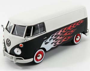 VW VOLKSWAGEN T1 TYPE 2 VAN CUSTOM GARAGE 1962, MATT BLACK WHITE
