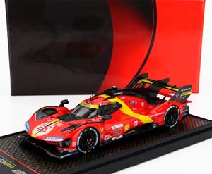 FERRARI 499P 3.0L TURBO V6 TEAM FERRARI AF CORSE #50 5TH 24H LE MANS (POLE POSITION) (2023) ANTONIO FUOCO - MIGUEL MOLINA - NICKLAS NIELSEN, RED