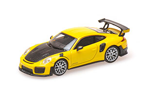 PORSCHE 911 GT2 RS 2018 YELLOW W/ CARBON BONNET (ДЛИНА МОДЕЛИ 3-5 СМ)
