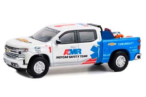 CHEVROLET SILVERADO "AMR INDYCAR SAFETY TEAM #1" ПИКАП СО СПАСАТЕЛЬНЫМ ОБОРУДОВАНИЕМ 2022 (ДЛИНА МОДЕЛИ 6-10 СМ)