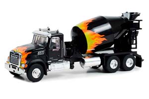 MACK GRANITE БЕТОНОМЕШАЛКА 2019 BLACK WITH FLAMES (ДЛИНА ПРИМЕРНО 15 СМ)