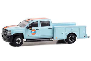 CHEVROLET 3500HD SERVICE TRUCK "GULF OIL" 2018 (ДЛИНА МОДЕЛИ 6-10 СМ)