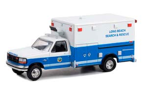 FORD F-350 VAN AMBULANCE "LONG BEACH SEARCH & RESCUE" 1993 (ДЛИНА МОДЕЛИ 6-10 СМ)