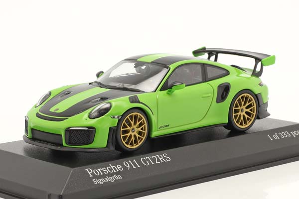 PORSCHE 911 (991 II) GT2 RS 2018 LIGHTGREEN BLACK WITH GOLD RIMS