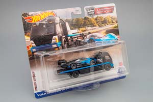 VW VOLKSWAGEN ID R & AERO LIFT TRUCK, BLUE/BLACK (ДЛИНА МОДЕЛИ 6-10 СМ)